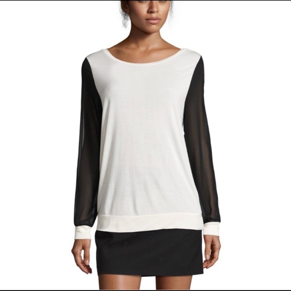 Haute Hippie Tops - Haute Hippie 100% Silk Mesh long sleeve top